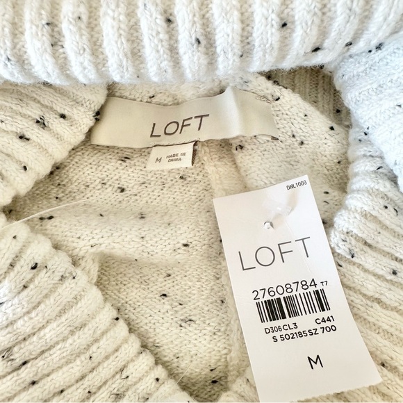 Loft Flecked Turtleneck Poncho Sweater Oversized Small New NWT - Picture 7 of 8